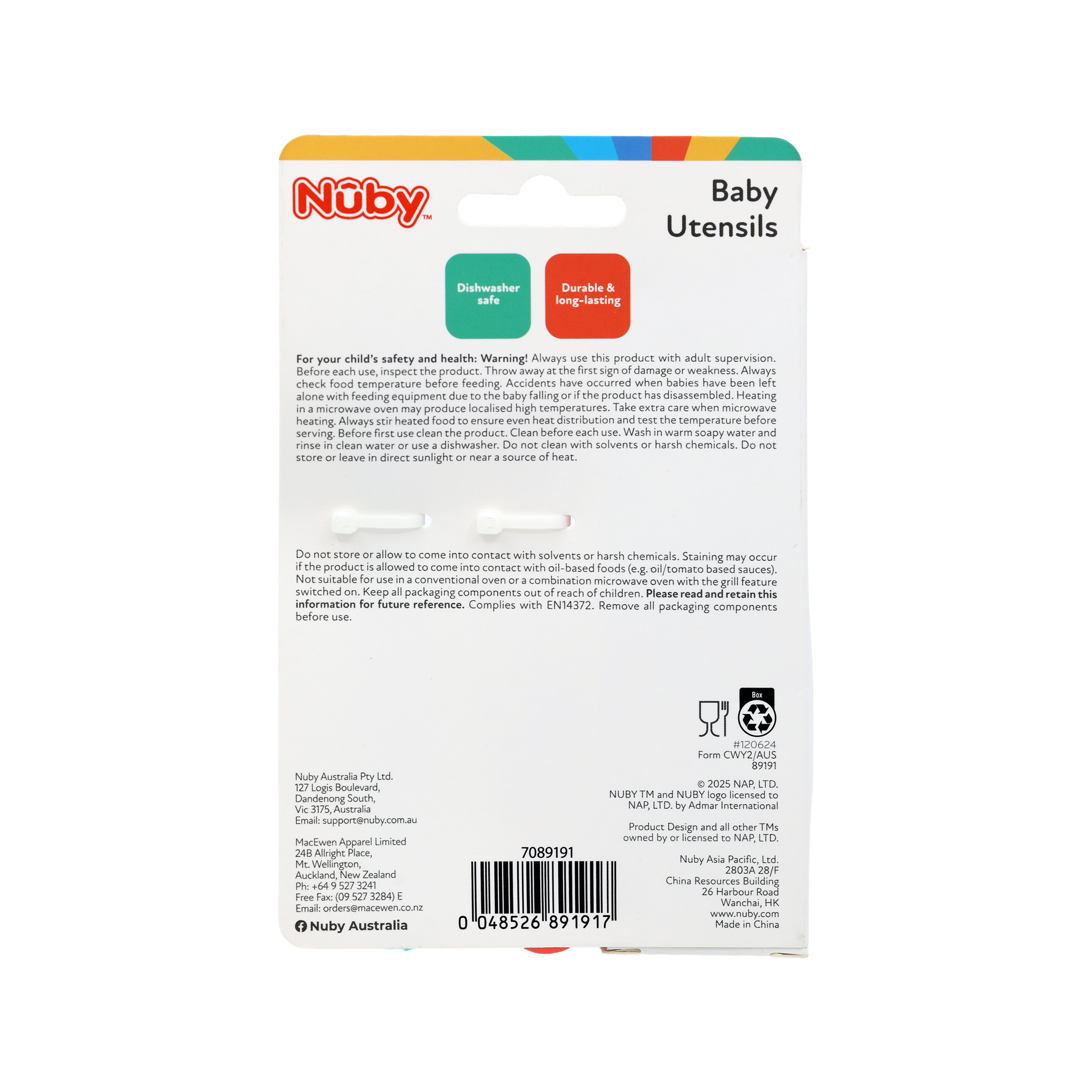 Nuby Brights Baby Utensils Mealtime Cutlery