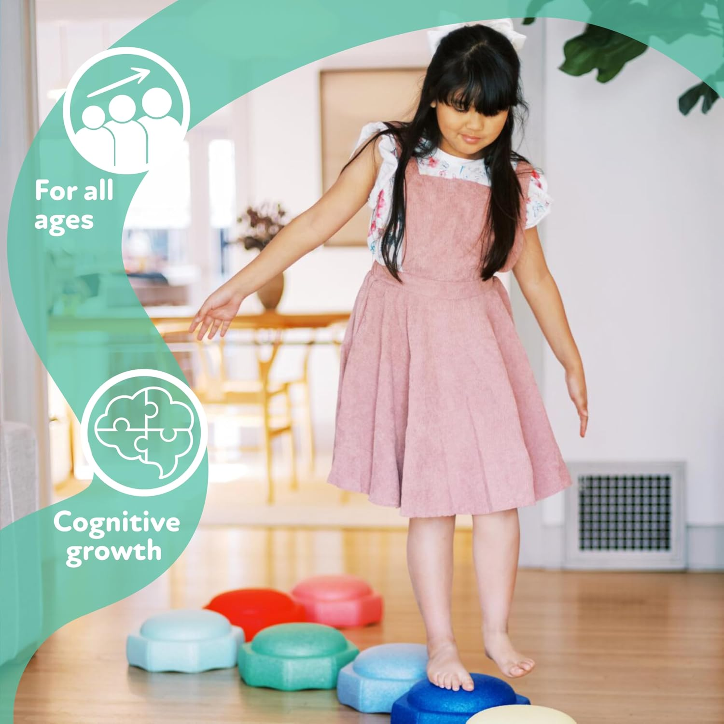 Nuby StepPebbles with Balance Board Pastel