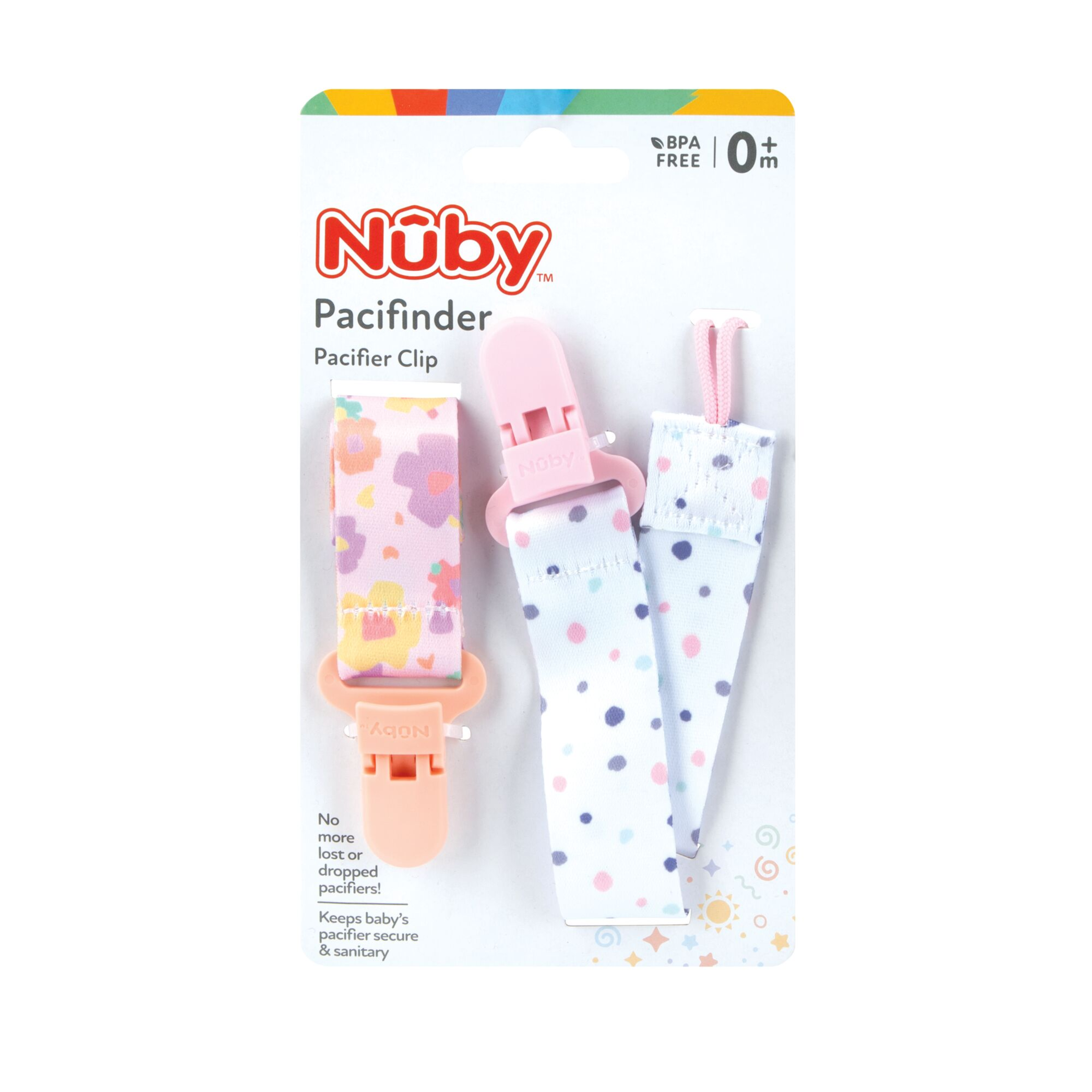 Nuby Printed Fabric Pacifinder Clip