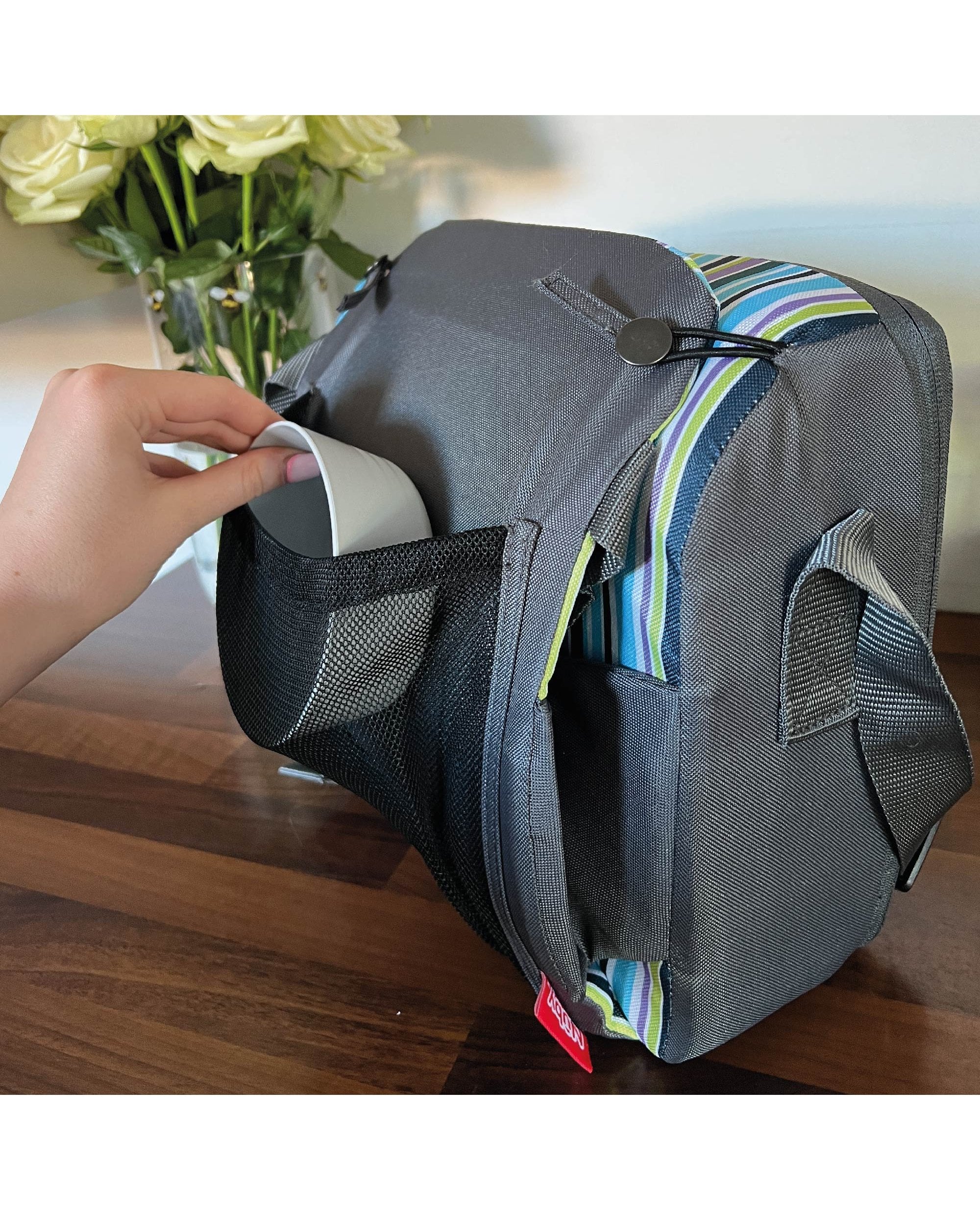 Travel Booster Seat - Blue Stripes Highchair Nuby