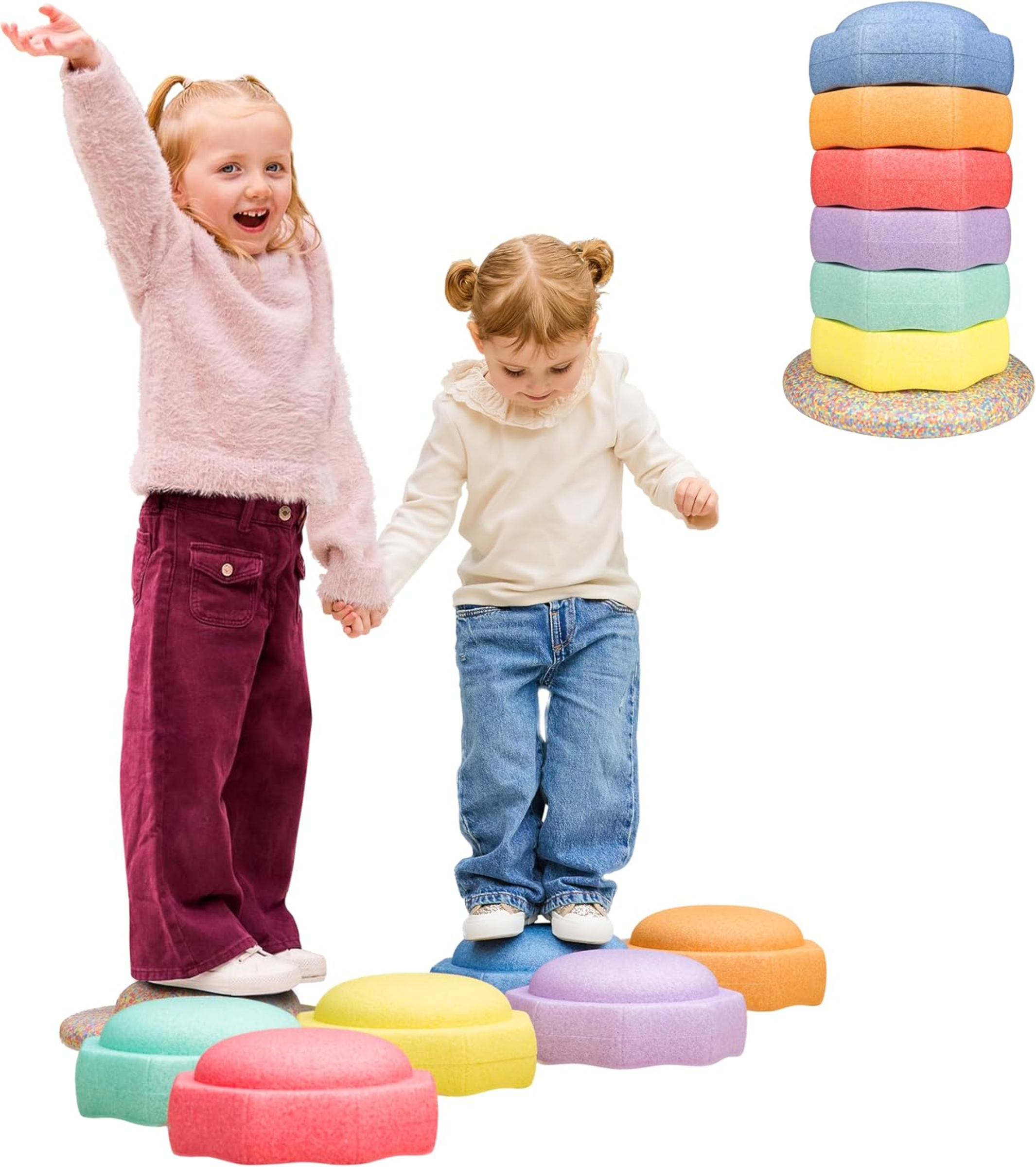 Nuby StepPebbles with Balance Board Pastel