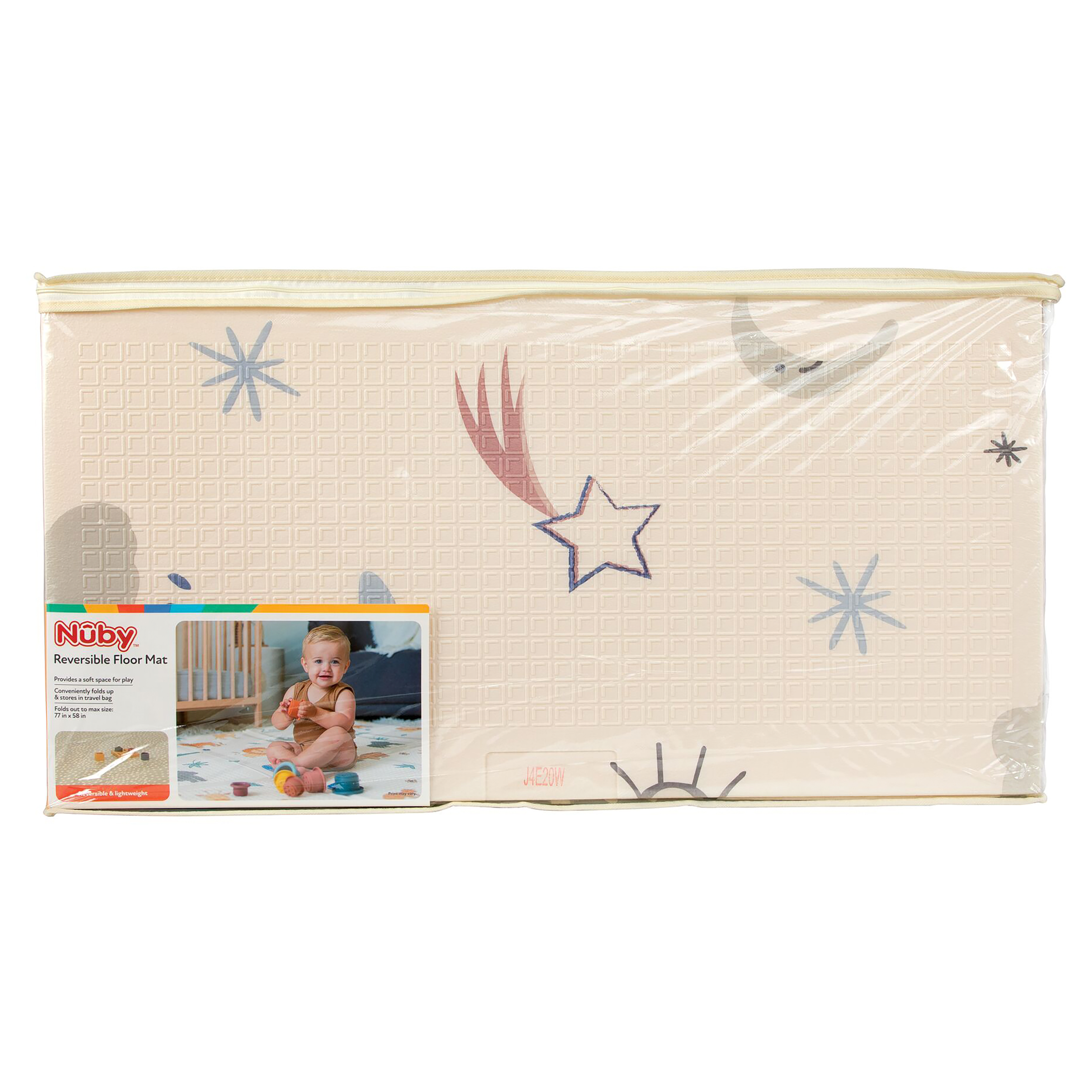 Nuby Reversible Foldable Play Mat Assorted (Rainbow or Safari)