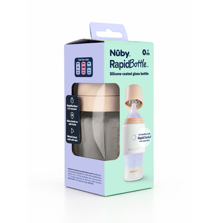 Nuby RapidBottle Glass Baby Bottle Beige 150ml