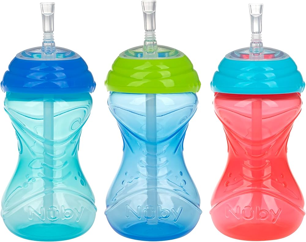 Clik-It Soft Flexi-Straw Gripper Cup Boy 3 Pack