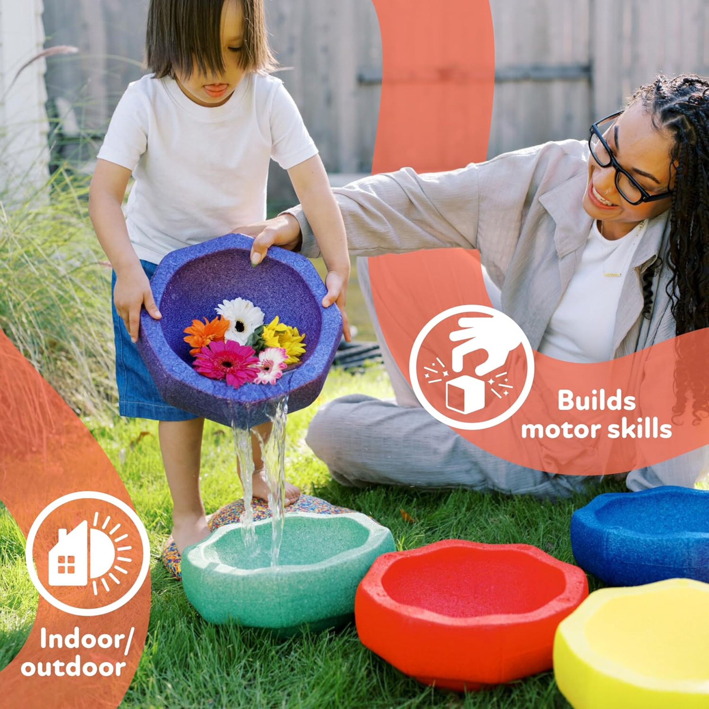 Nuby StepPebbles with Balance Board Pastel