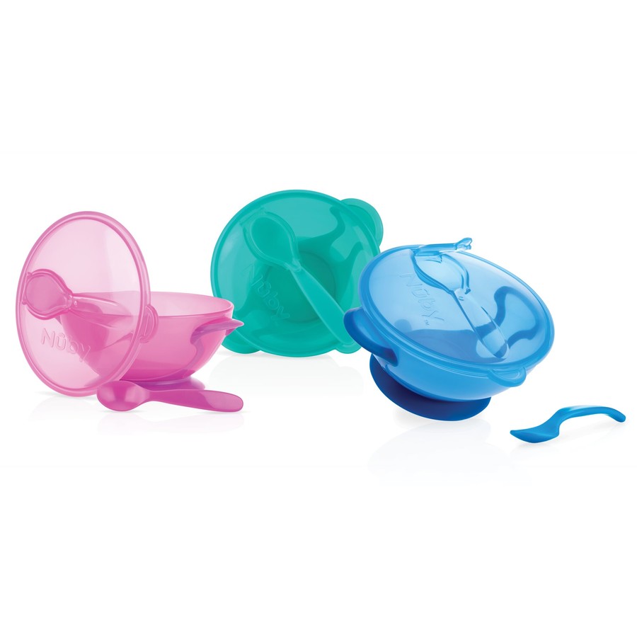 Easy Go Suction Bowl with Spoon & Lid