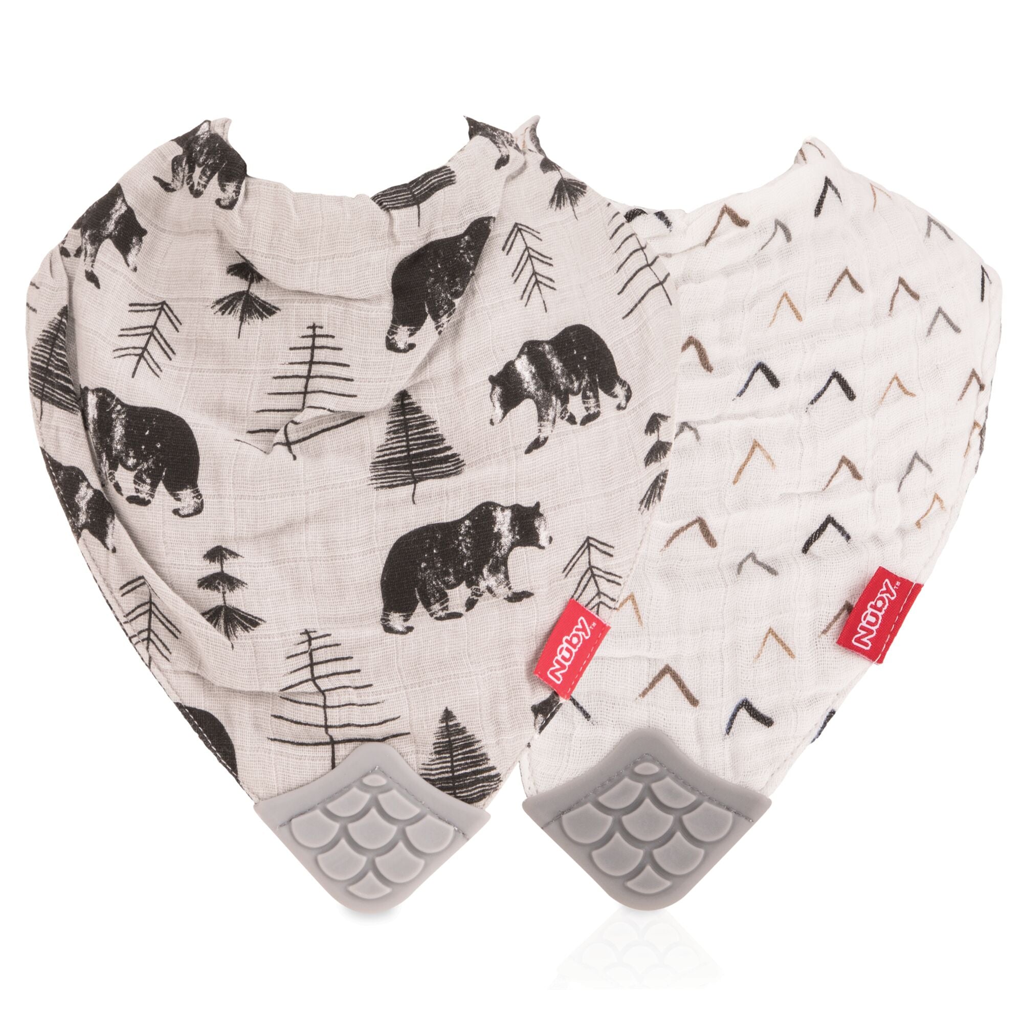 Teething Muslin Bandana Bibs Neutral 2 Pack