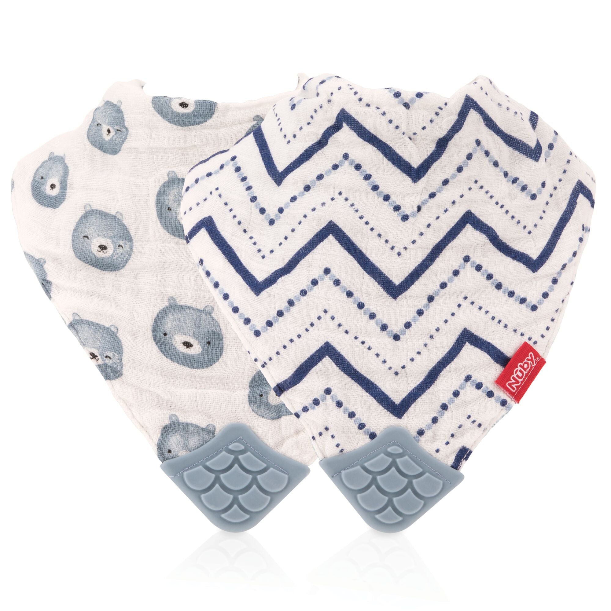 Teething Muslin Bandana Bibs Neutral 2 Pack