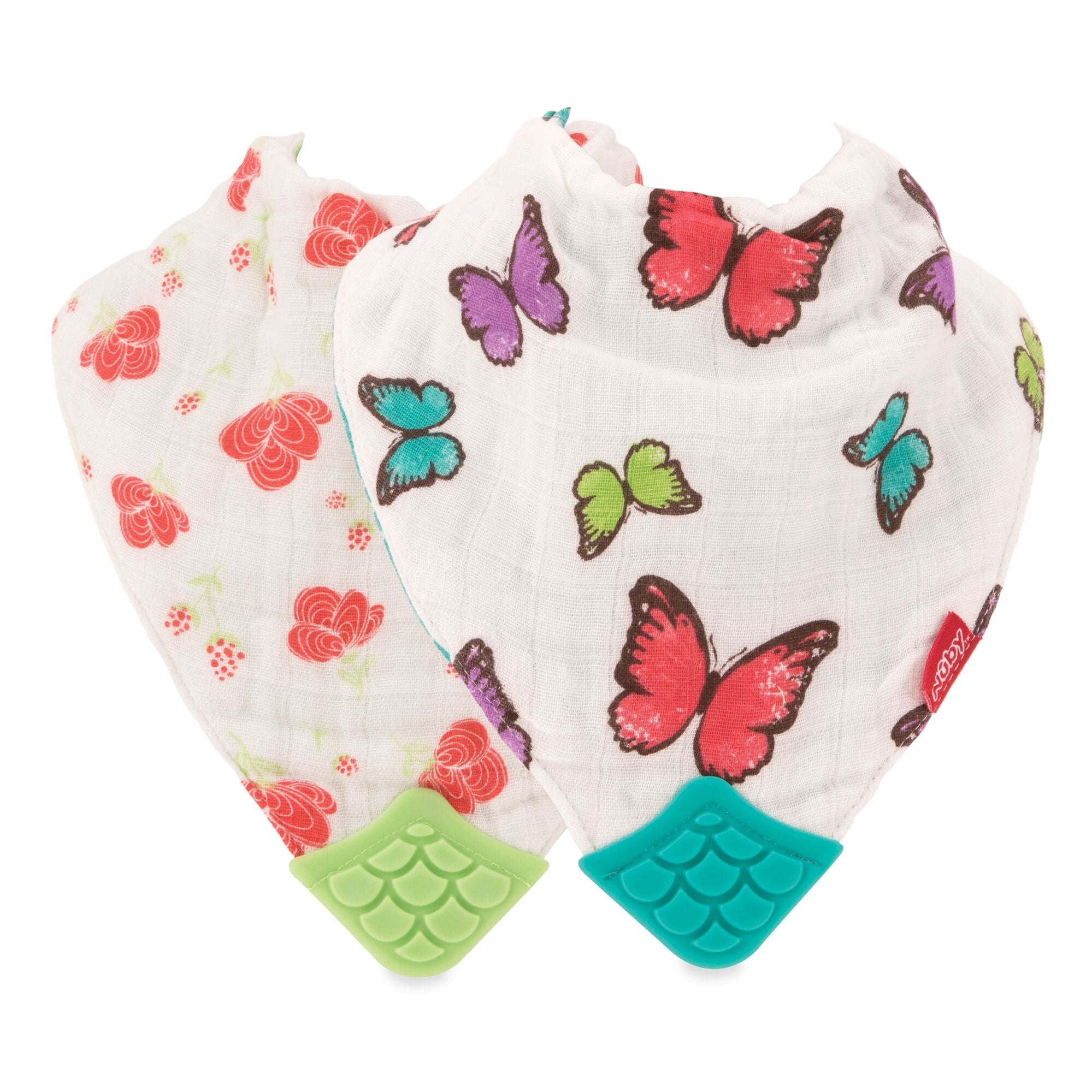 Teething Muslin Bandana Bibs Girl 2 Pack