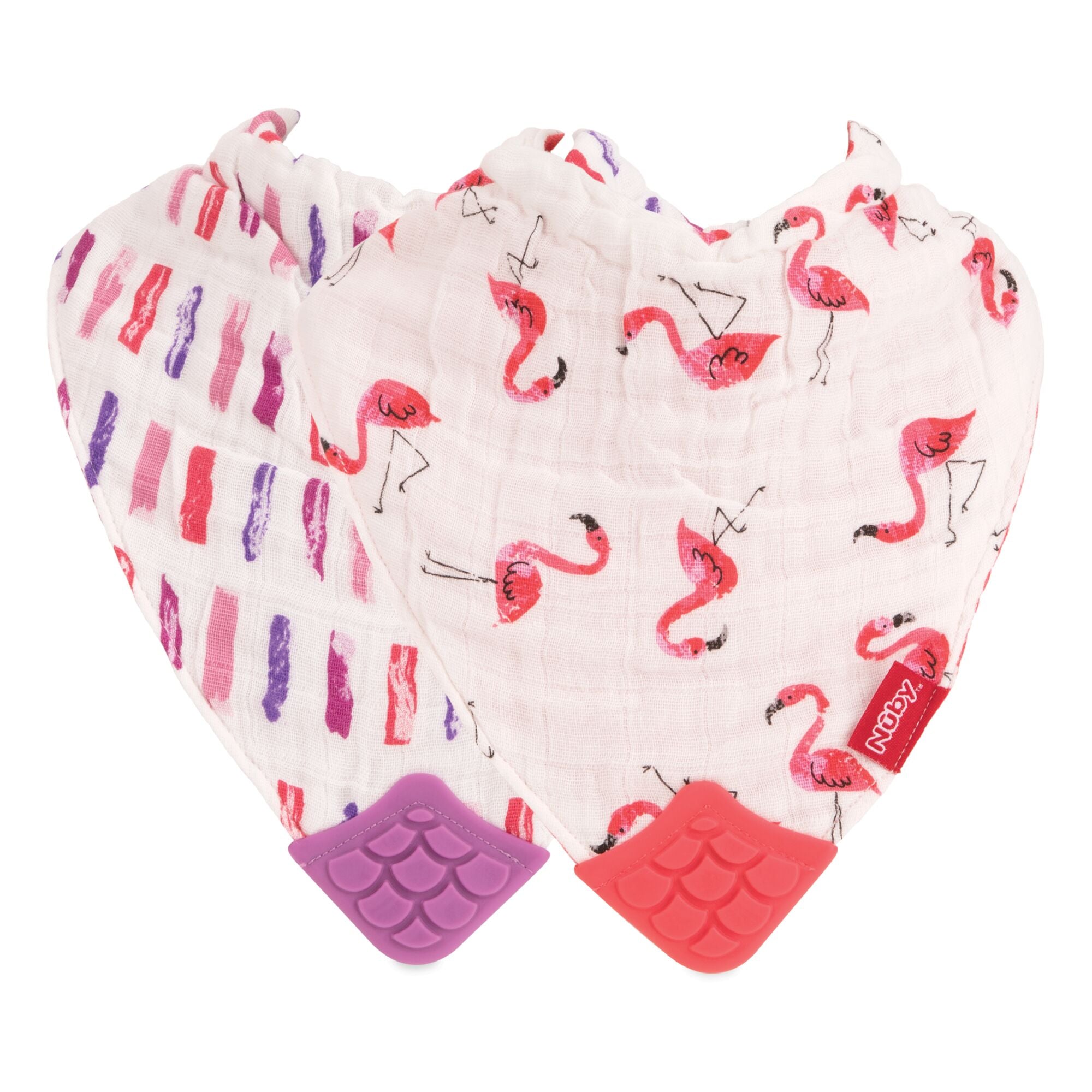 Teething Muslin Bandana Bibs Girl 2 Pack