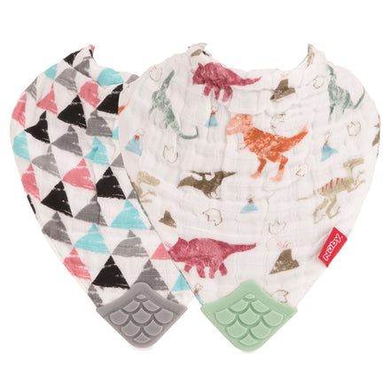 Teething Muslin Bandana Bibs Asst 2 Pack