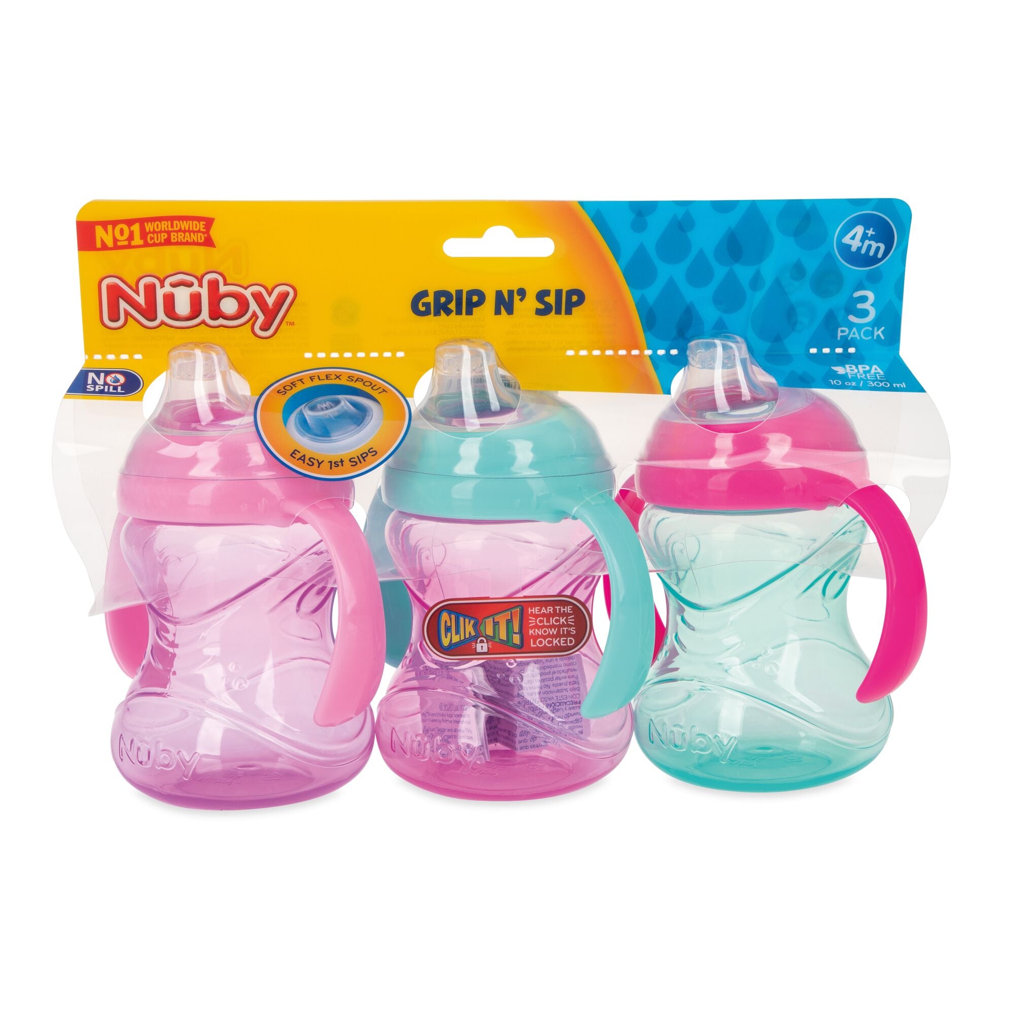 Clik-it Flip-It Soft Spout Trainer Cup 3 Pack