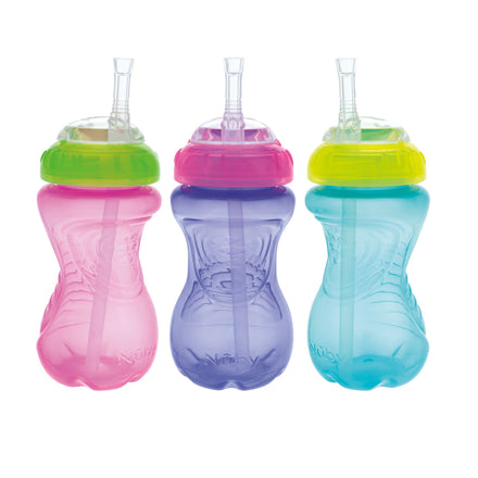 Clik-It Soft Flexi-Straw Gripper Cup Girl 3 Pack