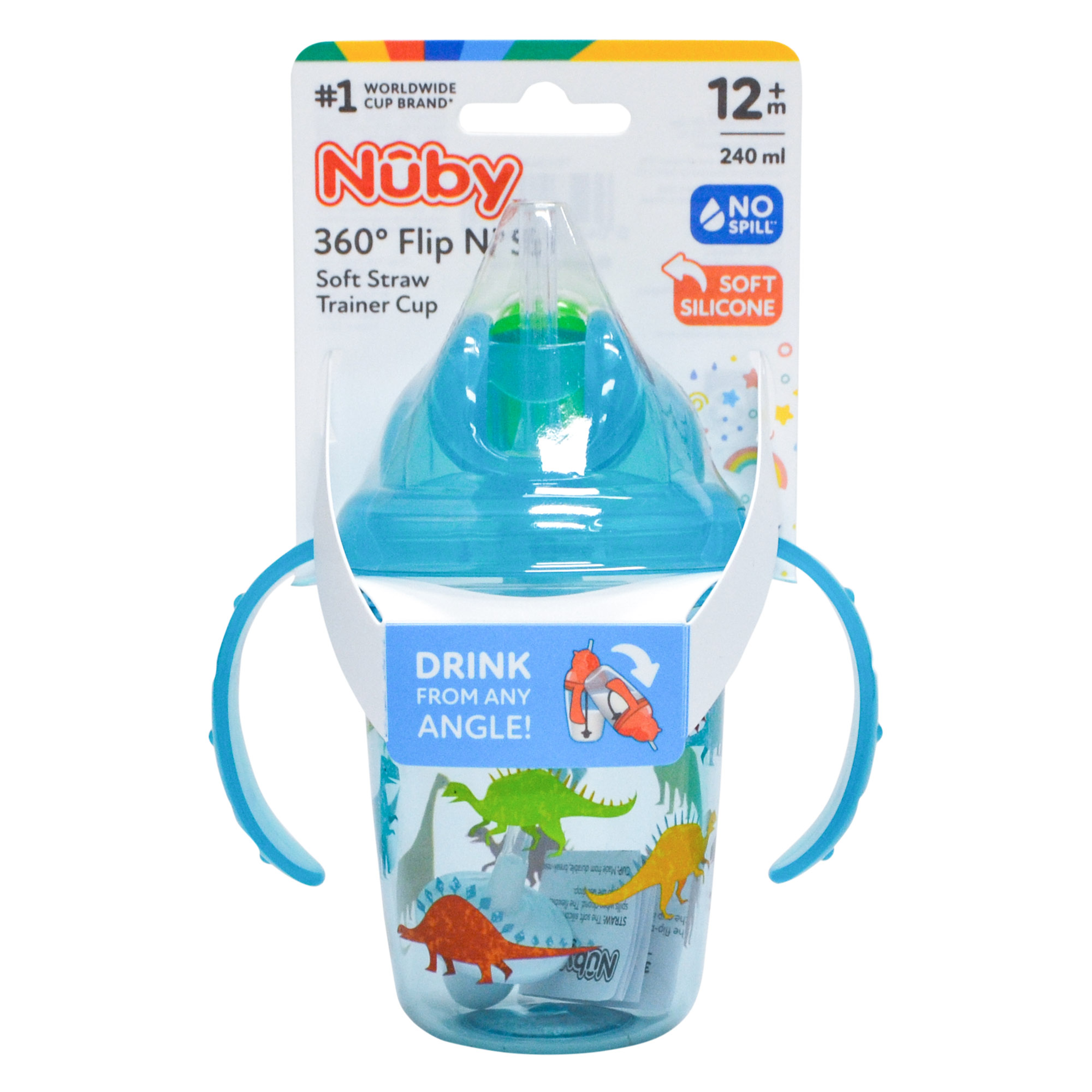 Nuby Flip N' Sip Soft Straw Trainer Cup 240ml