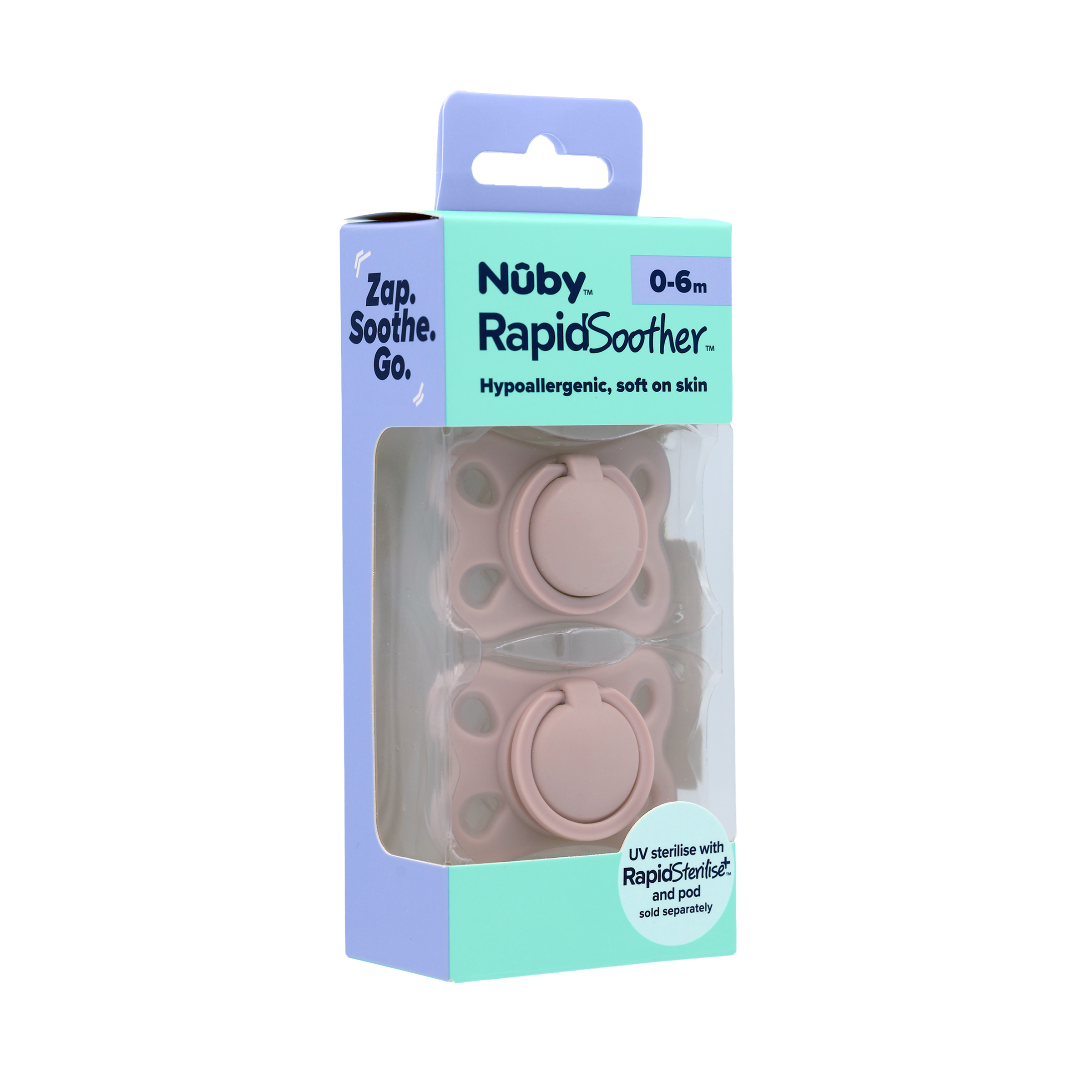 Nuby RapidSoother Dummies 0-6M, 2-Pack