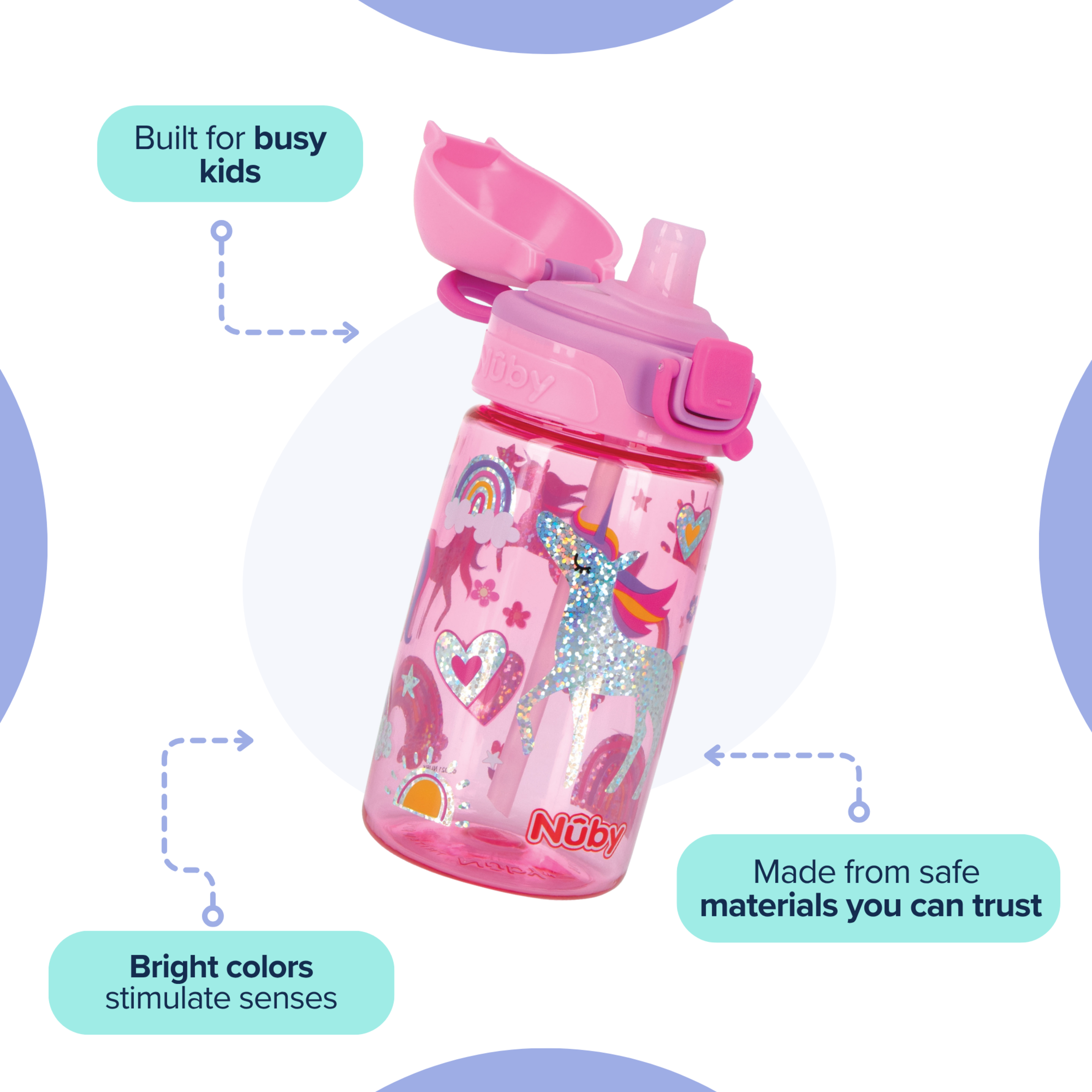Nuby Thirsty Kids Flip-It Bolt Silicone Spout Cup 415ml